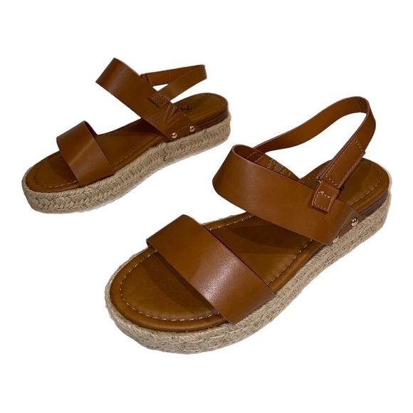 Natural Reflection Pierre Dumas Silvia  Brown Wedge Sandals Women 9M - Picture 1 of 10